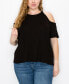 Фото #1 товара Plus Size Thermal Cold Shoulder Tee