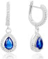 Drop silver earrings with blue zircons AGUC2248