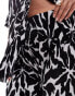 ONLY Curve wide leg trouser co-ord in abstract flower print