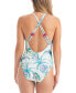 Фото #2 товара Women's Jungle Cruise Beaded Tropical-Print One-Piece Swimsuit