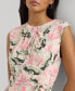 ფოტო #3 პროდუქტის Women's Floral Bubble Crepe Cap-Sleeve Dress