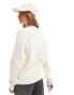 4th & Reckless knitted rib logo crew neck jumper in cream Бежевый, 44 - фото #4