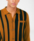 Men's Full Button Front Stripe Sweater