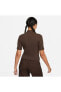 Фото #8 товара Sportswear Essentials Mock Short-Sleeve Top Kahverengi Kadın T-shirt