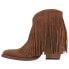 Dingo Tangles Fringe Embroidered Pointed Toe Pull On Booties Womens Brown Casual