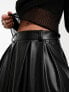 ASOS DESIGN faux leather full prom midi skirt in black