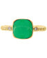 ფოტო #3 პროდუქტის EFFY® Dyed Green Jade (8mm) & Diamond Accent Ring in 14k Gold