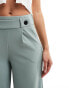 JDY high waisted wide fit tailored trousers in teal