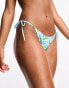 Фото #6 товара Miss Selfridge tie side bikini bottom in blue floral