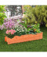 Raised Garden Bed Wood Rectangular Planter Box with 2 Drainage Holes