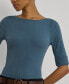 ფოტო #3 პროდუქტის Women's Slim-Fit Boat-Neck Tee