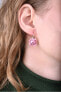 Glittering ruby ​​pendant earrings flowers