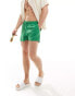 ASOS DESIGN swim shorts in short length in green