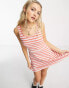 Фото #1 товара Fire & Glory sleeveless stripe mini dress in prism pink multi