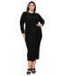 ფოტო #1 პროდუქტის Plus Size Kylo Textured Bodycon Dress