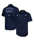 Фото #2 товара Men's Navy North Carolina Tar Heels Bonehead Button-Up Shirt