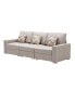 Nolan Linen Fabric Sofa With Pillows And Interchangeable Legs