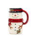Фото #1 товара Joy of Christmas 18 oz 3-D Snowman Mugs Set of 4