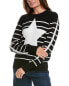 Minnie Rose Striped Star Crew Cashmere-Blend Sweater Women's