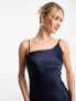 Little Mistress satin one shoulder midi dress in navy 44 - фото #5