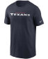 Фото #2 товара Men's Navy Houston Texans Team Wordmark T-shirt