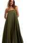 Фото #2 товара Ghospell bubble midaxi dress in khaki