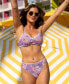 Фото #2 товара Women’s Cupshe X JoJo Multi-Color Paisley Bikini Bralette & Mid-Rise Bottoms Set