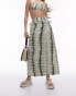 Topshop ruched bandeau bikini top in green tie dye print grün, 46 - фото #3