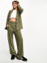 JDY wide leg tailored trousers co-ord in khaki XS L32 - фото #1