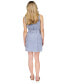 Фото #2 товара Women's Denim Frayed-Neck Sleeveless Dress