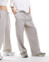 COLLUSION Unisex formal joggers in grey stripe