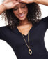 Textured Interlocking Long Pendant Necklace, 30" + 3" extender, Created for Macy's