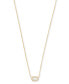 ფოტო #1 პროდუქტის 14k Gold-Plated Cubic Zirconia & Mother-of-Pearl Mini Pendant Necklace, 15" + 2" extender