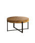 Фото #1 товара 33.86"Modern Retro Splicing Round Coffee Table, Fir Wood Table Top With Black Cross Legs Base