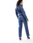 Фото #4 товара & Other Stories lightweight denim jumpsuit with patch pockets in blue wash