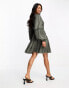 Фото #2 товара ASOS DESIGN mini dress with lace trims in dusky dark khaki