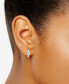 ფოტო #2 პროდუქტის Cubic Zirconia Three Stone Small Huggie Hoop Earrings, 0.625", Created for Macy's