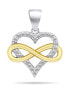 Фото #1 товара Romantic bicolor silver pendant Endless love PT62WY