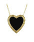 ფოტო #2 პროდუქტის AJ by ALEV Fluted Outline Stone Heart Necklace