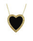 AJ by ALEV Fluted Outline Stone Heart Necklace