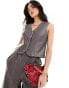 ASOS DESIGN faux leather waistcoat in grey