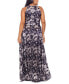 ფოტო #2 პროდუქტის Plus Size Floral Foil Print Halter-Neck Gown