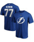 Men's Victor Hedman Blue Tampa Bay Lightning Authentic Stack Name and Number T-shirt