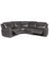 Фото #9 товара CLOSEOUT! Blairemoore 5-Pc. Leather L Sectional with 1 USB Console and 2 Power Recliners, Created for Macy's