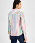 ფოტო #2 პროდუქტის Women's Cotton Striped Roll-Tab Shirt