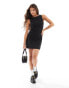 Фото #1 товара Cotton On – Figurbetontes Jersey-Kleid im 90er-Stil in Schwarz mit U-Boot-Ausschnitt