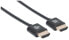 Фото #4 товара Manhattan HDMI Cable with Ethernet (Ultra Thin) - 4K@60Hz (Premium High Speed) - 3m - Male to Male - Black - Ultra HD 4k x 2k - Fully Shielded - Gold Plated Contacts - Lifetime Warranty - Polybag - 3 m - HDMI Type A (Standard) - HDMI Type A (Standard) - 3D - 18 Gbi