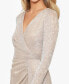 ფოტო #4 პროდუქტის Women's Metallic Ruffled Gown