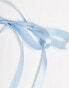 DesignB London pack of 2 hair bow ribbons in pale blue satin