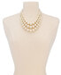 ფოტო #3 პროდუქტის Imitation Pearl Three-Row Collar Necklace, Created for Macy's